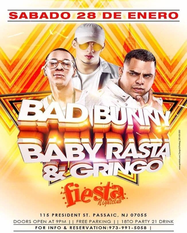 Event - BAD BUNNY & BABYRASTA Y GRINGO LIVE IN NEW JERSEY - Passaic, New Jersey - January 28, 2017 | concert tickets