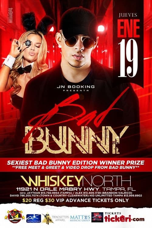 Event - Bad Bunny Live at Whiskey North - Tampa, Florida - January 19, 2017 | concert tickets