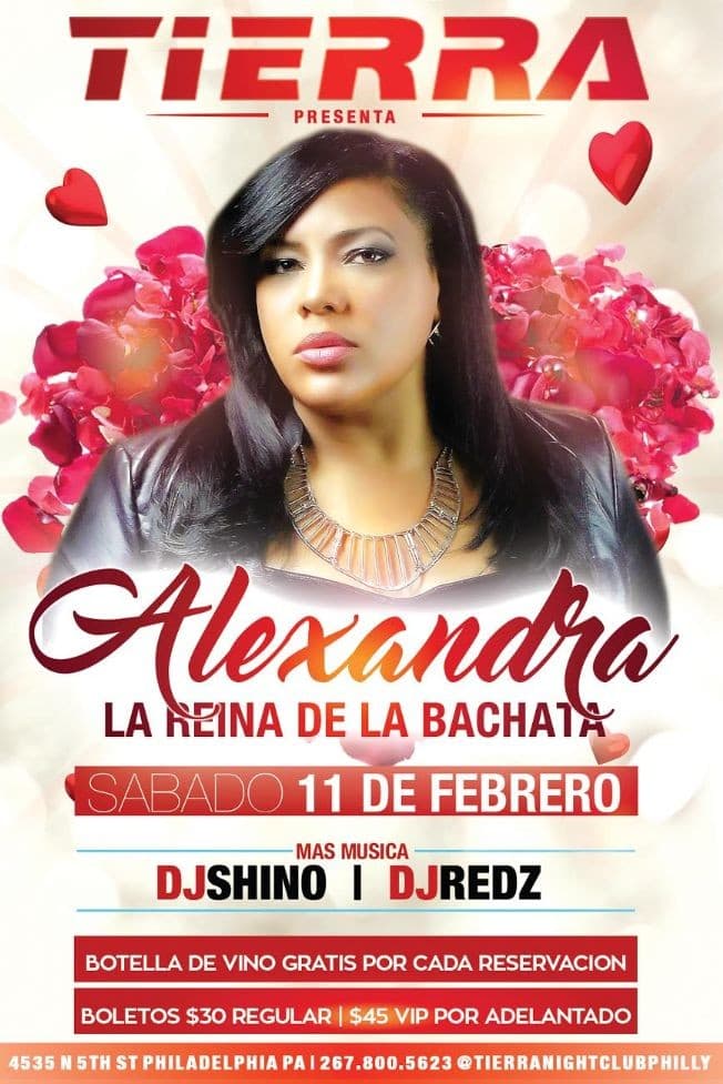 Event - Alexandra La Reina de La Bachata (Celebrando el Dia de San Valentin) - North Bergen, New Jersey - February 11, 2017 | concert tickets