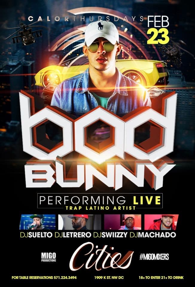 Event - BAD BUNNY LIVE IN CONCERT / LIMITED TICKETS AVAILABLE AT THE DOOR (ARRIVE EARLY) - Washington, District Of Columbia - February 23, 2017 | concert tickets