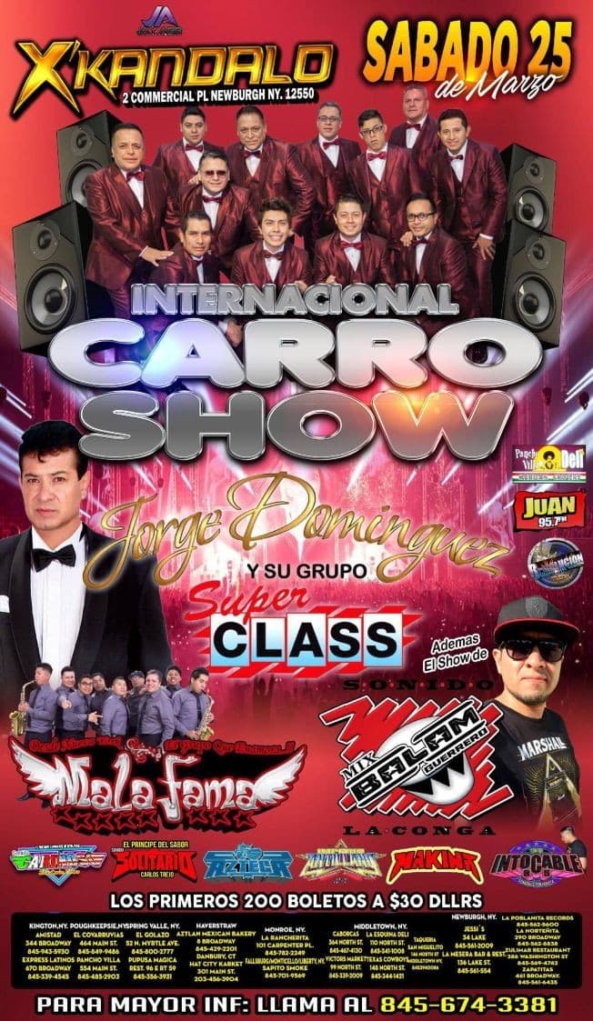 Event - Internacional Carro Show & Jorge Dominguez y su grupo - Newburgh, New York - March 25, 2017 | concert tickets