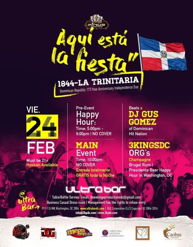 Event - 1844 La Trinitaria | Dominican Republic 173 Year Anniversary Independence Day - Washington, District Of Columbia - February 24, 2017 | concert tickets