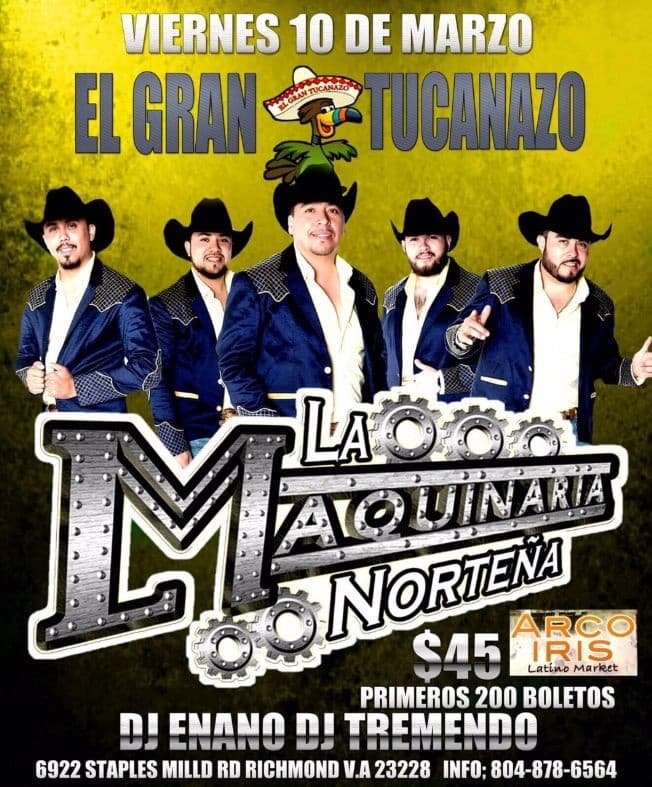 Event - La Maquinaria Norteña en Concierto - Richmond, Virginia - March 10, 2017 | concert tickets