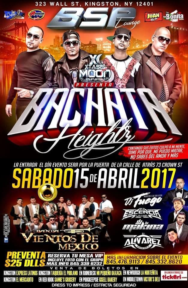 Event - Bachata Heightz - Kingston, New York - April 15, 2017 | concert tickets