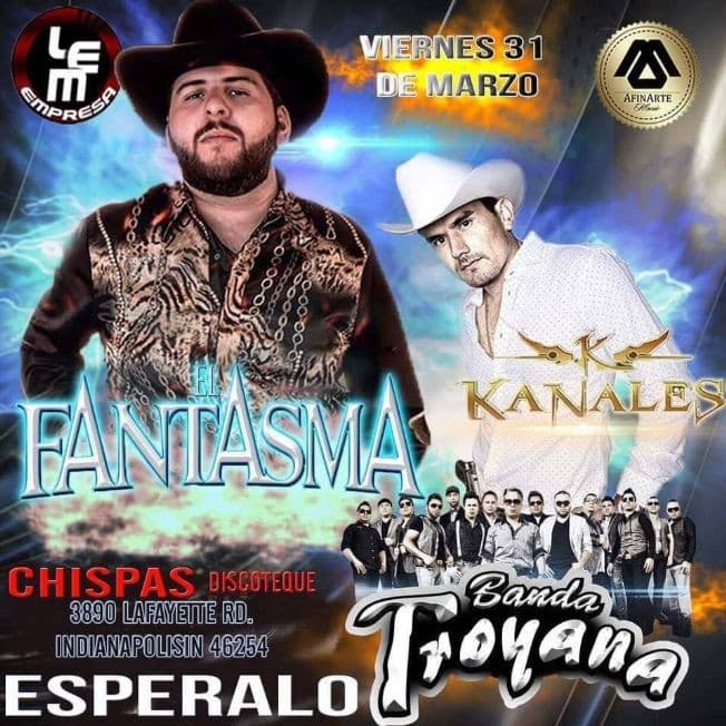 Event - El Fantasma, Kanales & Banda Troyana - Indianapolis, Indiana - March 31, 2017 | concert tickets