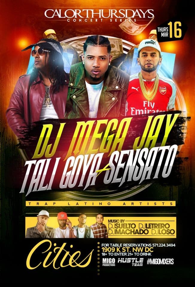 Event - DJ Mega Jay | Tali Goya | Sensato Live in Concert - Washington, District Of Columbia - March 16, 2017 | concert tickets