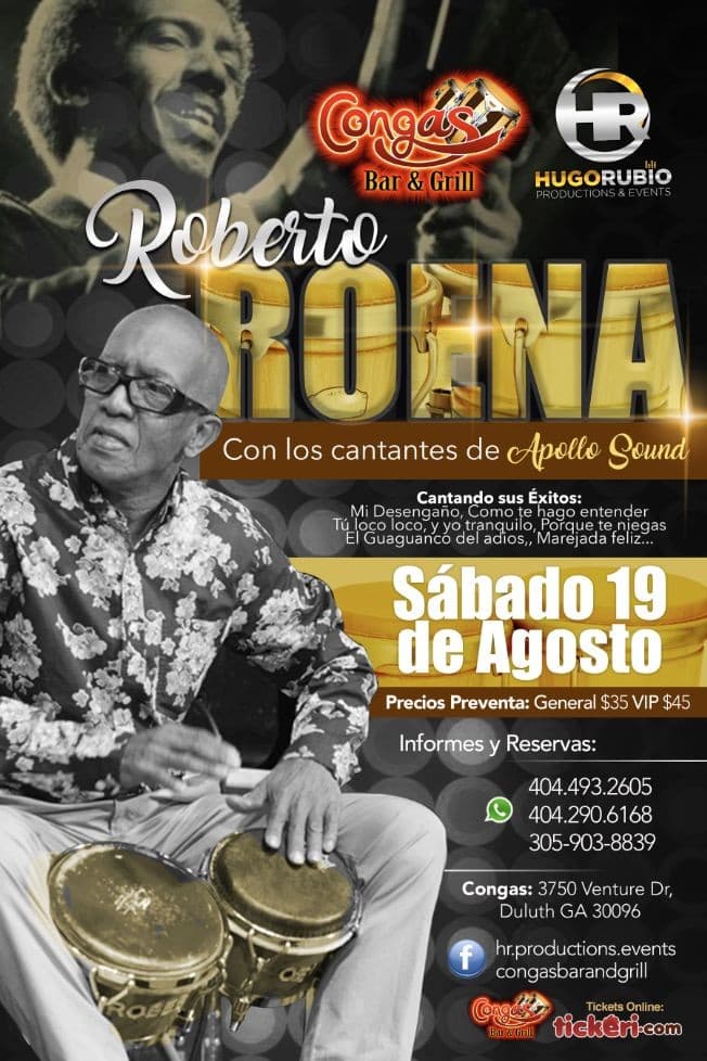 Event - Roberto Roena en Atlanta - Duluth, Georgia - August 19, 2017 | concert tickets