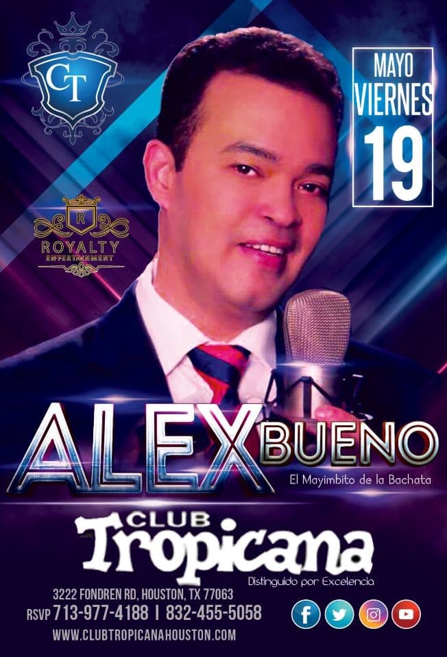 Event - ALEX BUENO "El Mayimbito de la Bachata" - Houston, Texas - May 19, 2017 | concert tickets