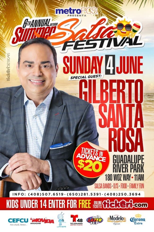 Event - Gilberto Santa Rosa concert @ San Jose Salsa Festival - San Jose, California - June 4, 2017 | concert tickets