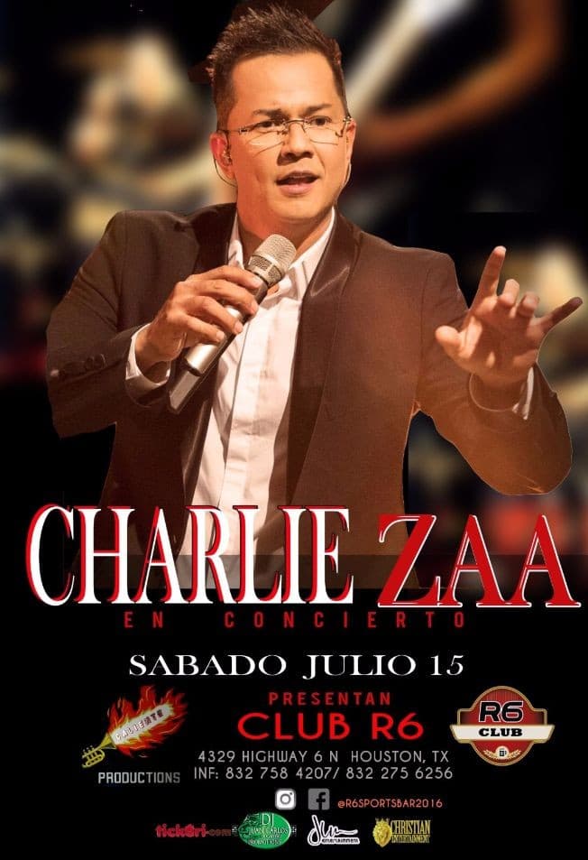 Event - CHARLIE ZAA EN CONCIERTO - Houston, Texas - July 15, 2017 | concert tickets