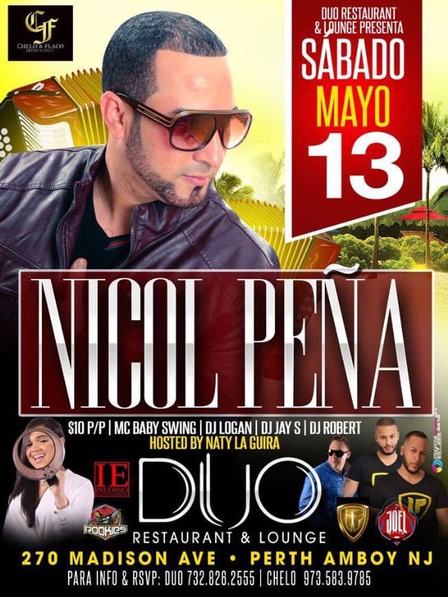 Event - Nicol Peña en Perth Amboy,NJ - Perth Amboy, New Jersey - May 13, 2017 | concert tickets