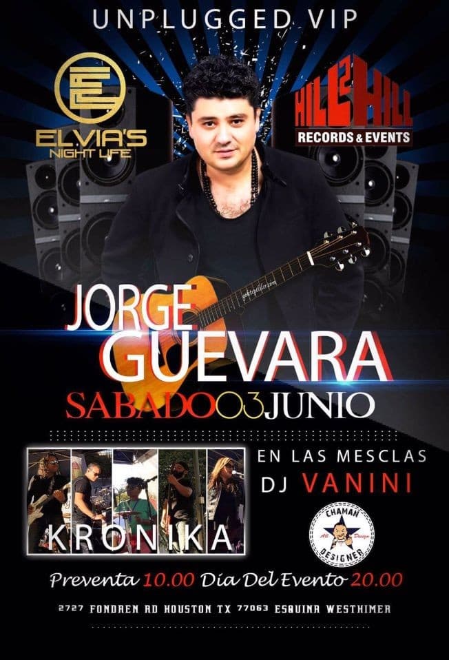 Event - Jorge Guevara unpplugged - Houston, Texas - June 3, 2017 | concert tickets