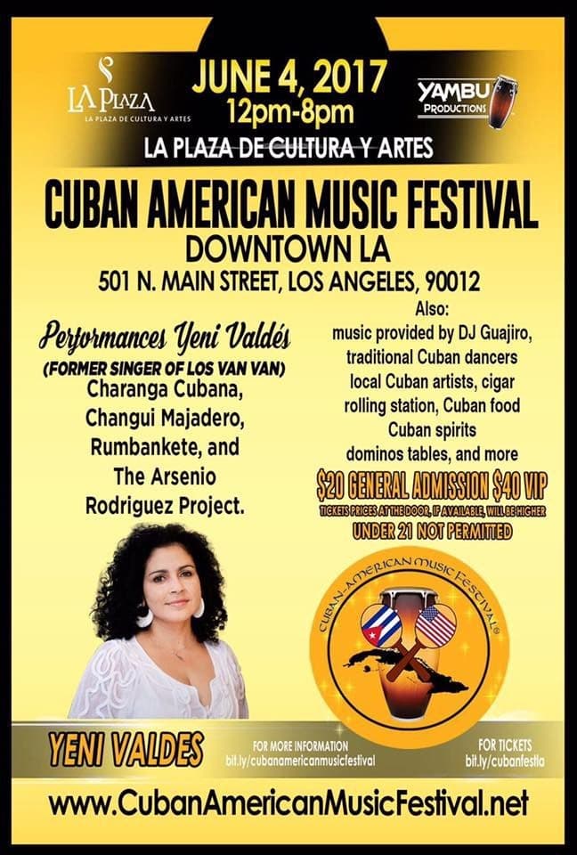 Event - Cuban American Music Festival in Los Angeles, CA - Los Angeles, California - June 4, 2017 | concert tickets