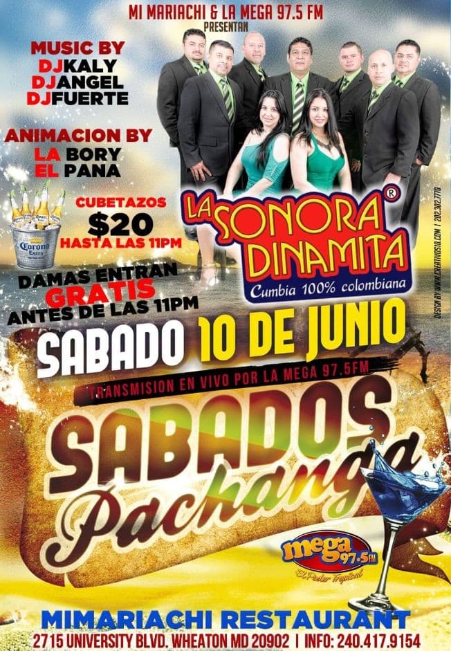 Event - Sabados Pachangueros con La Sonora en Wheaton MD - Silver Spring, Maryland - June 10, 2017 | concert tickets