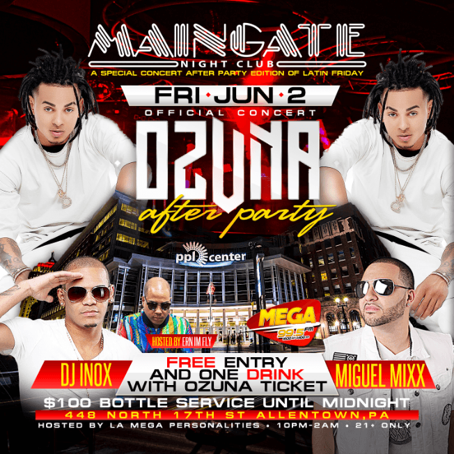 Event - Ozuna Concert After-Party - Allentown, Pennsylvania - June 2, 2017 | concert tickets