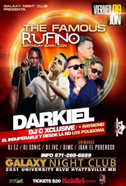 Event - Rufino's Bday Bash with DARKIEL live in concert in Hyattsville MD - Adelphi, Maryland - June 9, 2017 | concert tickets