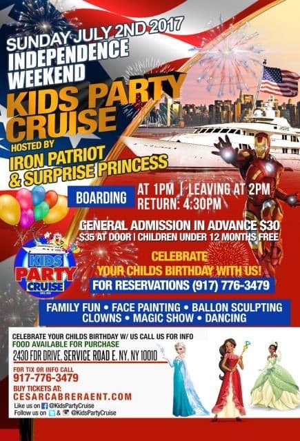 Event - Independence Day Kids Party Cruise - New York, New York - July 2, 2017 | concert tickets