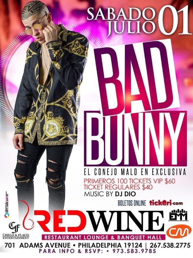 Event - Bad Bunny Live in Philadelphia,PA - Philadelphia, Pennsylvania - July 1, 2017 | concert tickets