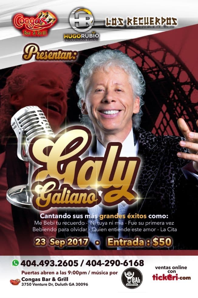 Event - Galy Galiano en Concierto - Duluth, Georgia - September 23, 2017 | concert tickets