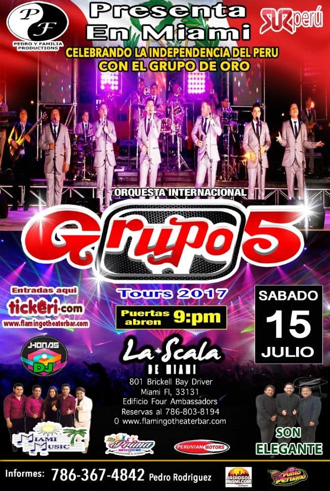 Event - GRUPO 5 TOUR 2017 EN MIAMI - Miami, Florida - 15 de julio de 2017 | concert tickets