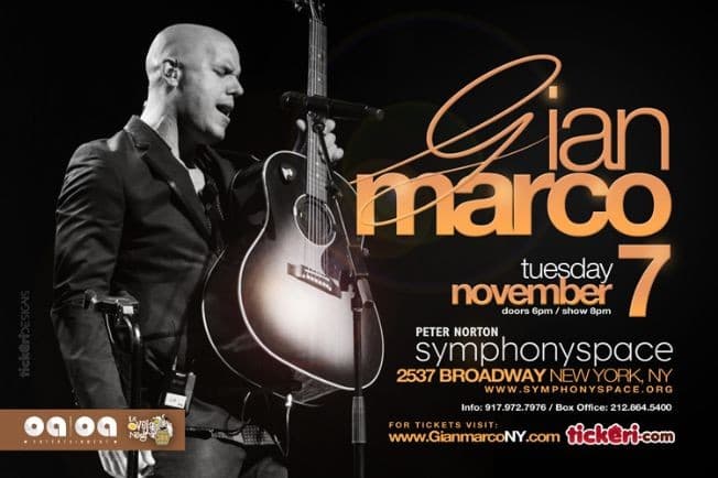 Event - Gianmarco en New York - New York, New York - November 7, 2017 | concert tickets