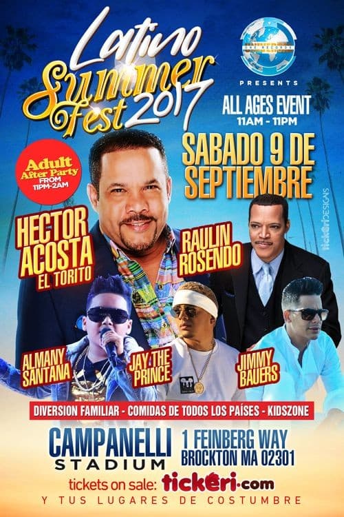 Event - LATINO SUMMER FEST 2017 - Brockton, Massachusetts - September 9, 2017 | concert tickets