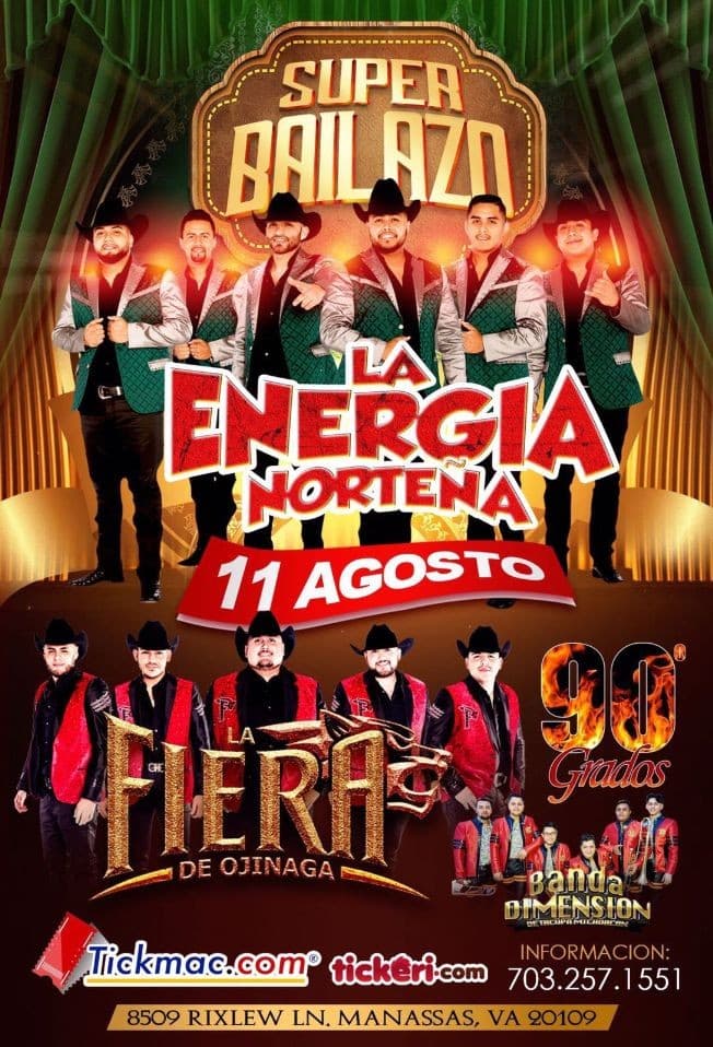 Event - La Energia Norteña & La Fiera de Ojinaga en Manassas,VA - Manassas, Virginia - August 11, 2017 | concert tickets