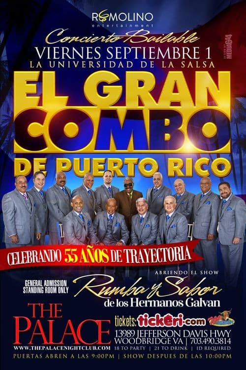 Event - El Gran Combo De Puerto Rico / Celebrando 55 Años De Trayectoria. - Woodbridge, Virginia - September 1, 2017 | concert tickets