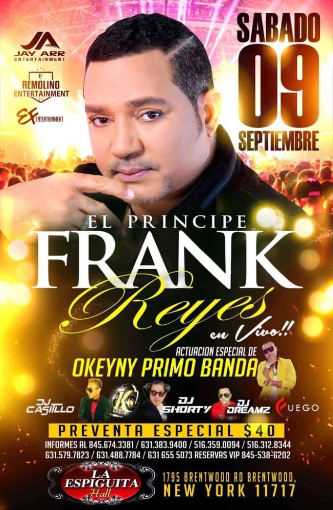 Event - Frank Reyes en New York - Brentwood, New York - September 9, 2017 | concert tickets