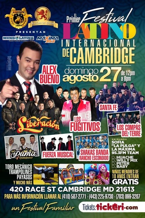 Event - Primer Festival Latino Internacional de Cambridge,MD - Cambridge, Maryland - August 27, 2017 | concert tickets