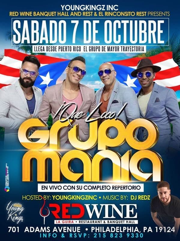 Event - Grupo Mania En Vivo !! ¡Que Loco! - Philadelphia, Pennsylvania - October 7, 2017 | concert tickets