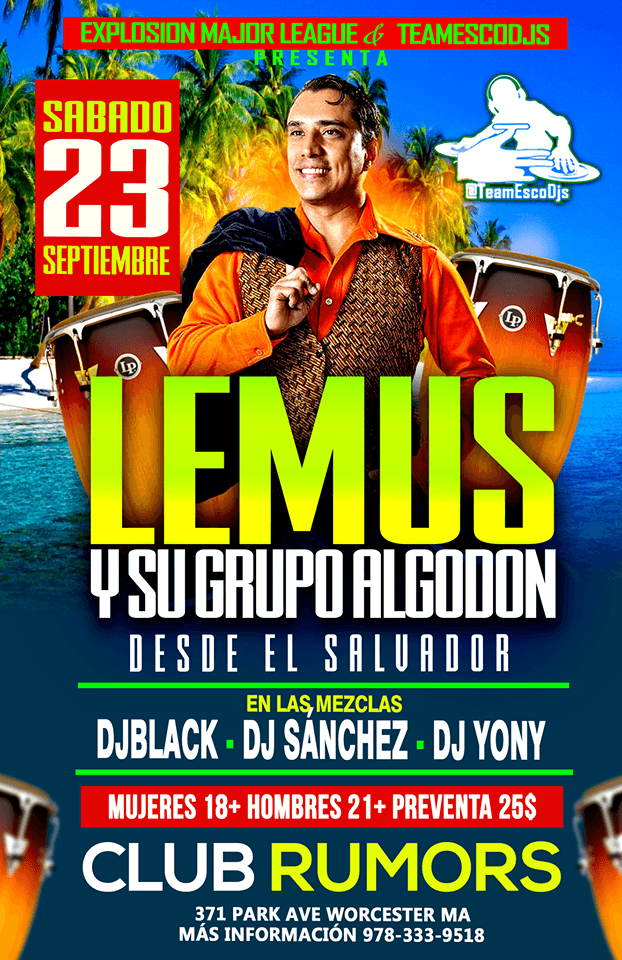 Event - Lemus y su grupo Algodon - Worcester, Massachusetts - September 23, 2017 | concert tickets