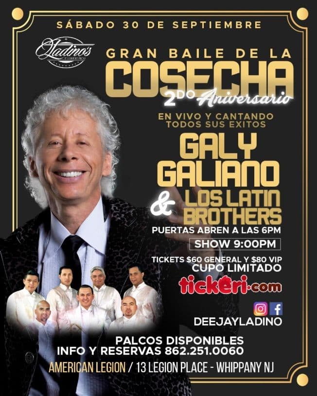 Event - GALY GALIANO & LOS LATIN BROTHERS - Whippany, New Jersey - September 30, 2017 | concert tickets