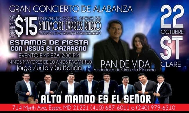 Event - CONCIERTO CATOLICO EN ESSEX - Essex, Maryland - October 22, 2017 | concert tickets