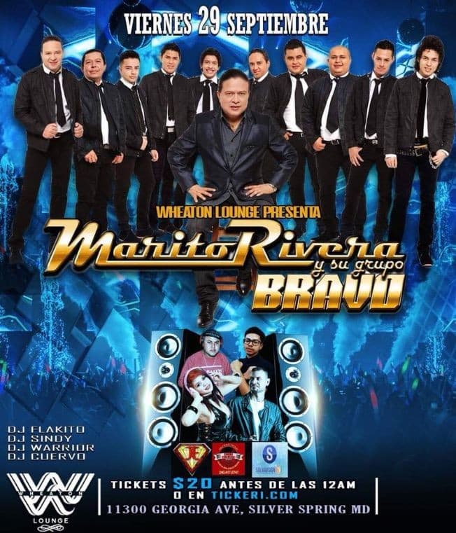 Event - MARITO RIVERA Y SU GRUPO BRAVO - Silver Spring, Maryland - September 29, 2017 | concert tickets