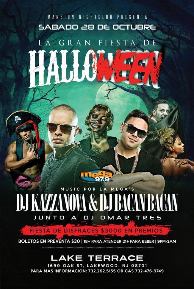 Event - MANSION LATIN HALLOWEEN PARTY @ LAKE TERRACE - Lakewood Township, New Jersey - October 28, 2017 | concert tickets