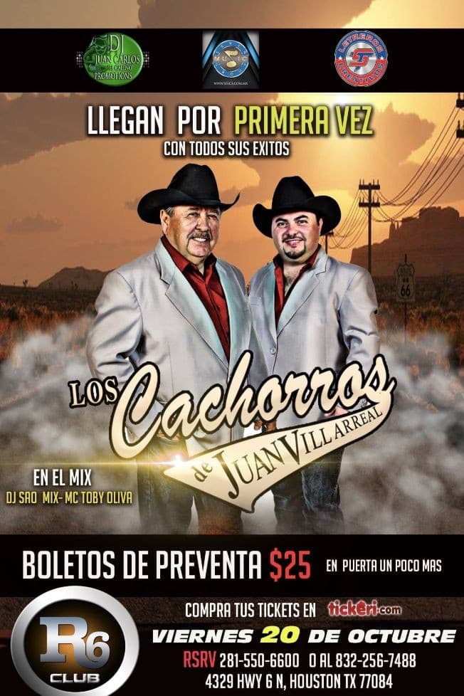 Event - Los Cachorros de Juan Villarreal - Houston, Texas - October 20, 2017 | concert tickets