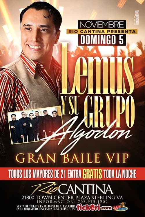 Event - Lemus y su Grupo Algodon en Sterling,VA - Sterling, Virginia - November 5, 2017 | concert tickets