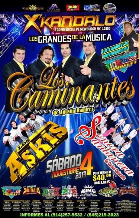 Event - Los Caminantes,Los Askis & Sonora Santanera en Newburgh,NY - Newburgh, New York - November 4, 2017 | concert tickets