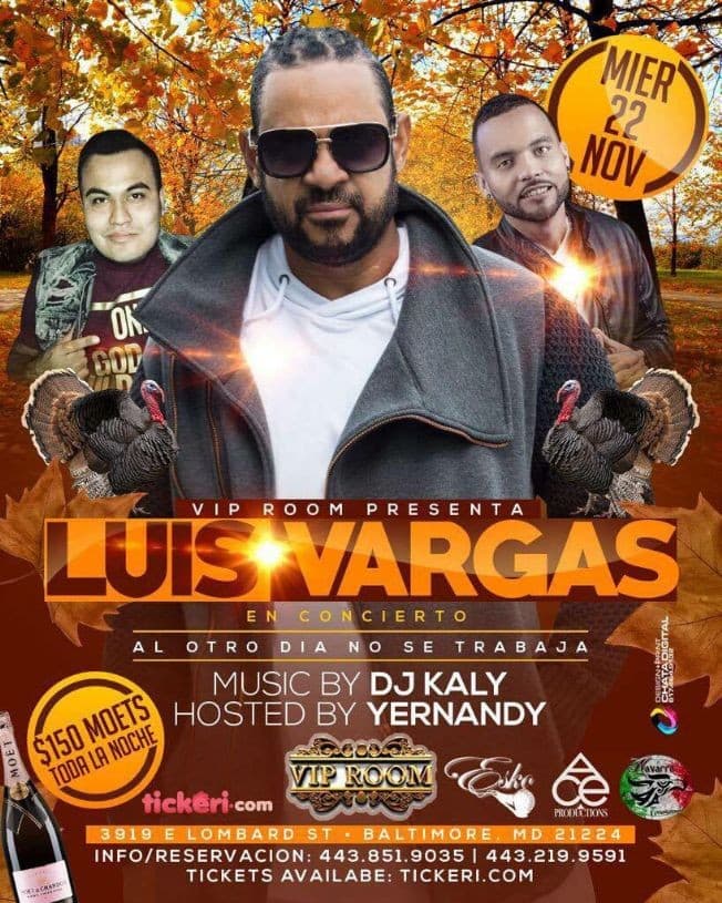 Event - Luis Vargas en Baltimore,MD - Baltimore, Maryland - November 22, 2017 | concert tickets