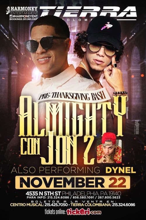 Event - Almighty & Jon Z en Philadelphia,PA - North Bergen, New Jersey - November 22, 2017 | concert tickets