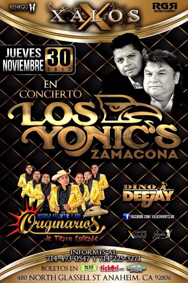 Event - Los Yonic's - Anaheim, California - November 30, 2017 | concert tickets