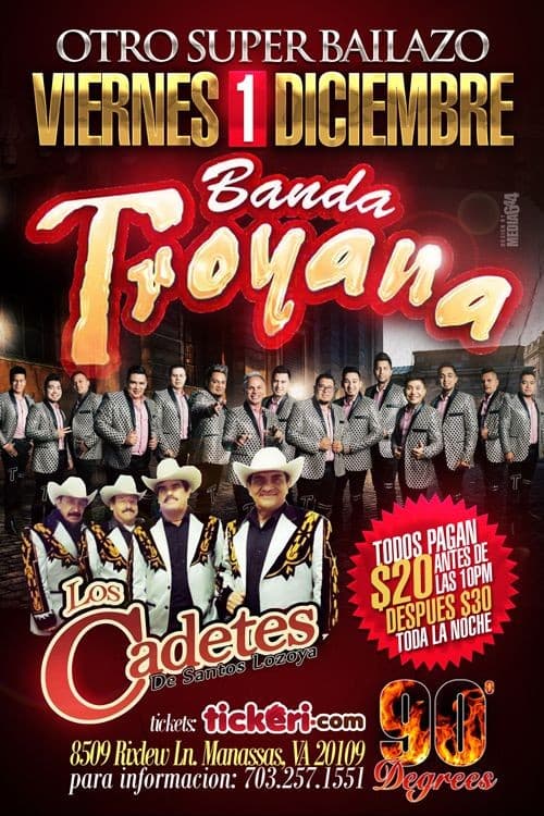 Event - Banda Troyana & Los Cadetes de Santos Lozoya en Manassas,VA - Manassas, Virginia - December 1, 2017 | concert tickets