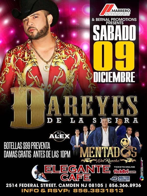 Event - Dareyes de La Sierra & Mentados del Rancho en Camden,NJ - Camden, New Jersey - December 9, 2017 | concert tickets