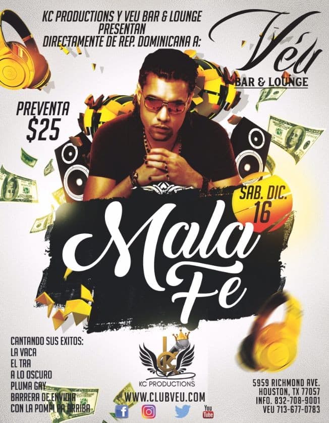 Event - Mala Fe - Houston, Texas - 16 de diciembre de 2017 | concert tickets