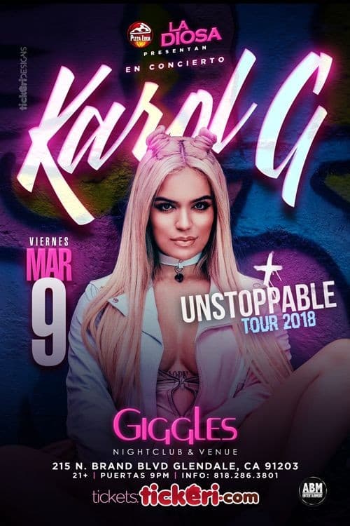 Event - KAROL G EN LOS ANGELES - Glendale, California - 9 de marzo de 2018 | concert tickets