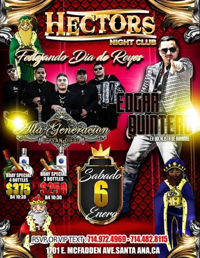 Event - Edgar Quintero! Ex-Vocalista De BUKNAS! Alta Generacion! - Santa Ana, California - January 6, 2018 | concert tickets