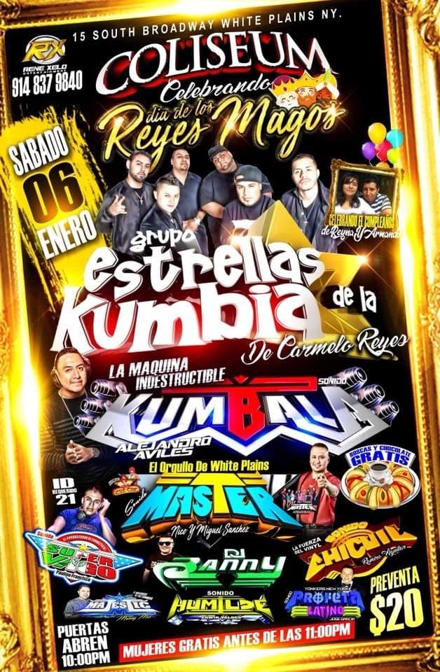 Event - Grupo Estrellas de la Kumbia de Carmelo Reyes en White Plains,NY - White Plains, New York - January 6, 2018 | concert tickets