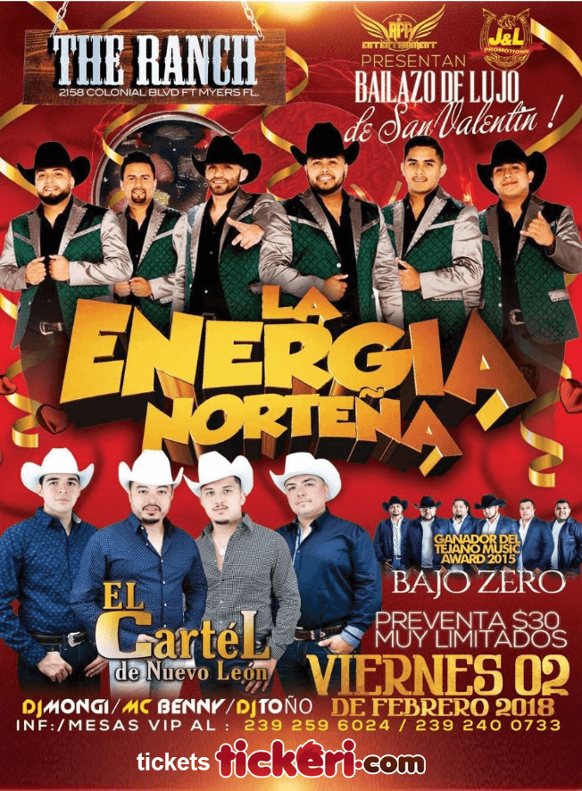 Event - La Energia Nortena en Fort Myers FL - Fort Myers, Florida - February 2, 2018 | concert tickets