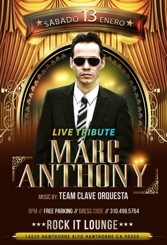 Event - Tributo a Marc Anthony en Vivo con Orquesta Team Clave - Hawthorne, California - January 13, 2018 | concert tickets